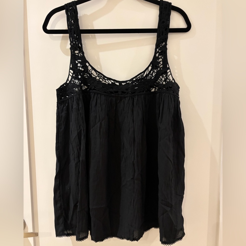 Wilfred Black Crochet Tank Top